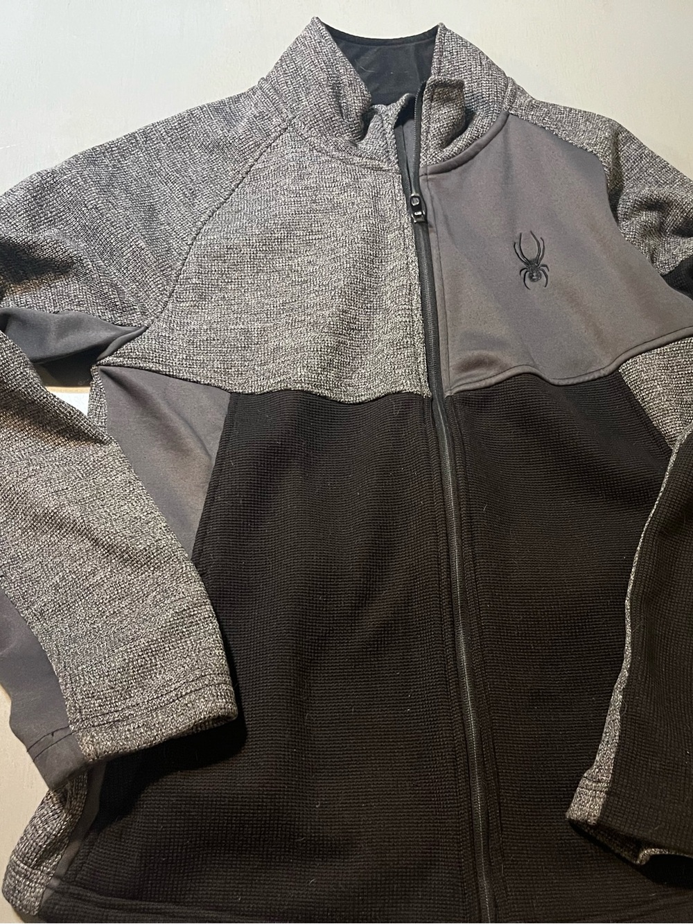 Spyder Men's Black & Gray Performance Full-Zip Jacket Size M